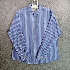 Tom Joule Joules Clothing Shirt‎ Men XL Button Up Long Sleeve Blue Striped Bunny